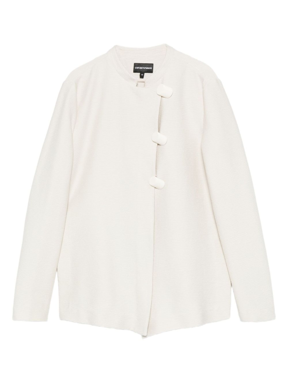 Emporio Armani Jackets Ivory — Cotton Single‑Breasted Jacket