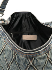 Sacs Diesel. Sac bandoulière en denim matelassé bleu clair