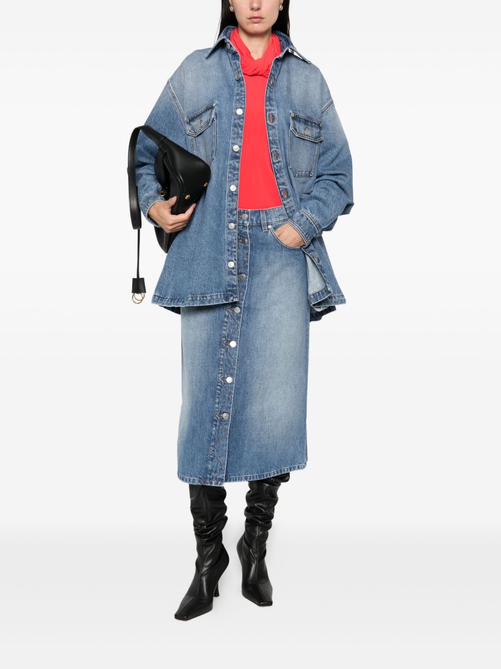 Jupes Stella McCartney Jupe midi en jean bleu