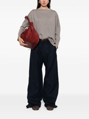 Beige Wool Boat Neck Sweater — Daniela Gregis