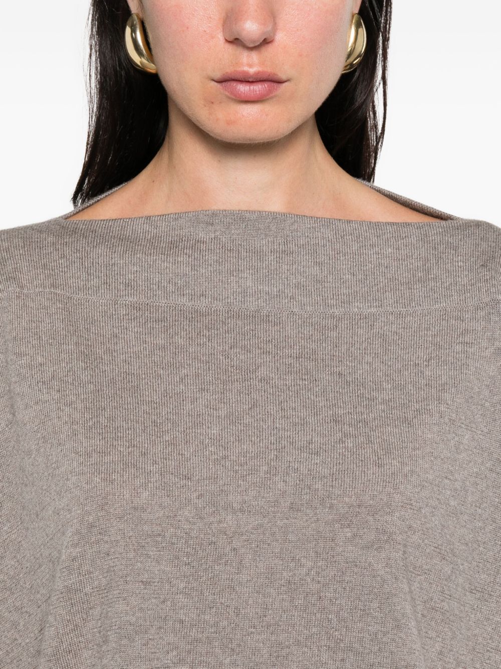 Beige Wool Boat Neck Sweater — Daniela Gregis