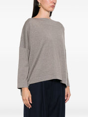 Beige Wool Boat Neck Sweater — Daniela Gregis