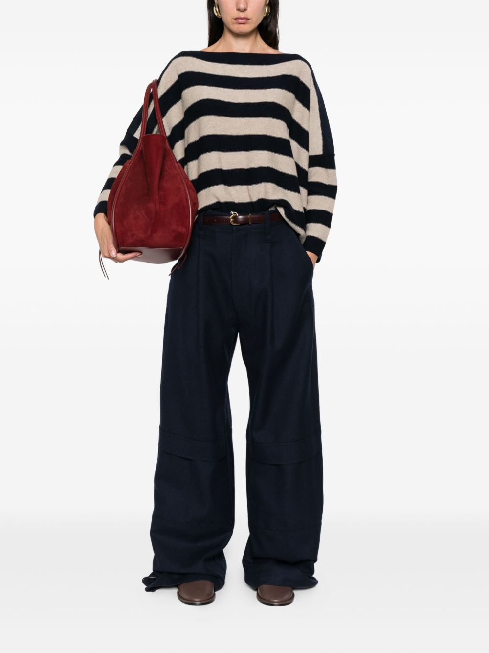 Blue Wool Boat‑Neck Sweater — Daniela Gregis