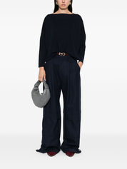 Blue Wool Boat Neck Sweater — Daniela Gregis