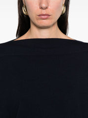 Blue Wool Boat Neck Sweater — Daniela Gregis