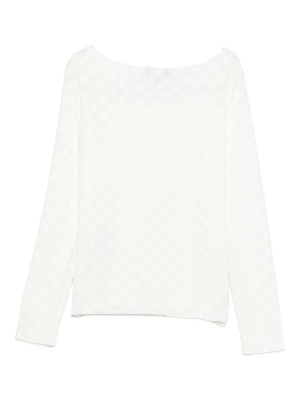 Emporio Armani White Silk Boat‑Neck Sweater