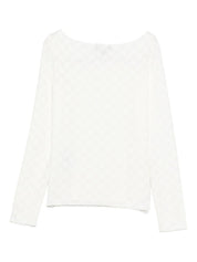 Emporio Armani White Silk Boat‑Neck Sweater