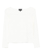 Emporio Armani White Silk Boat‑Neck Sweater