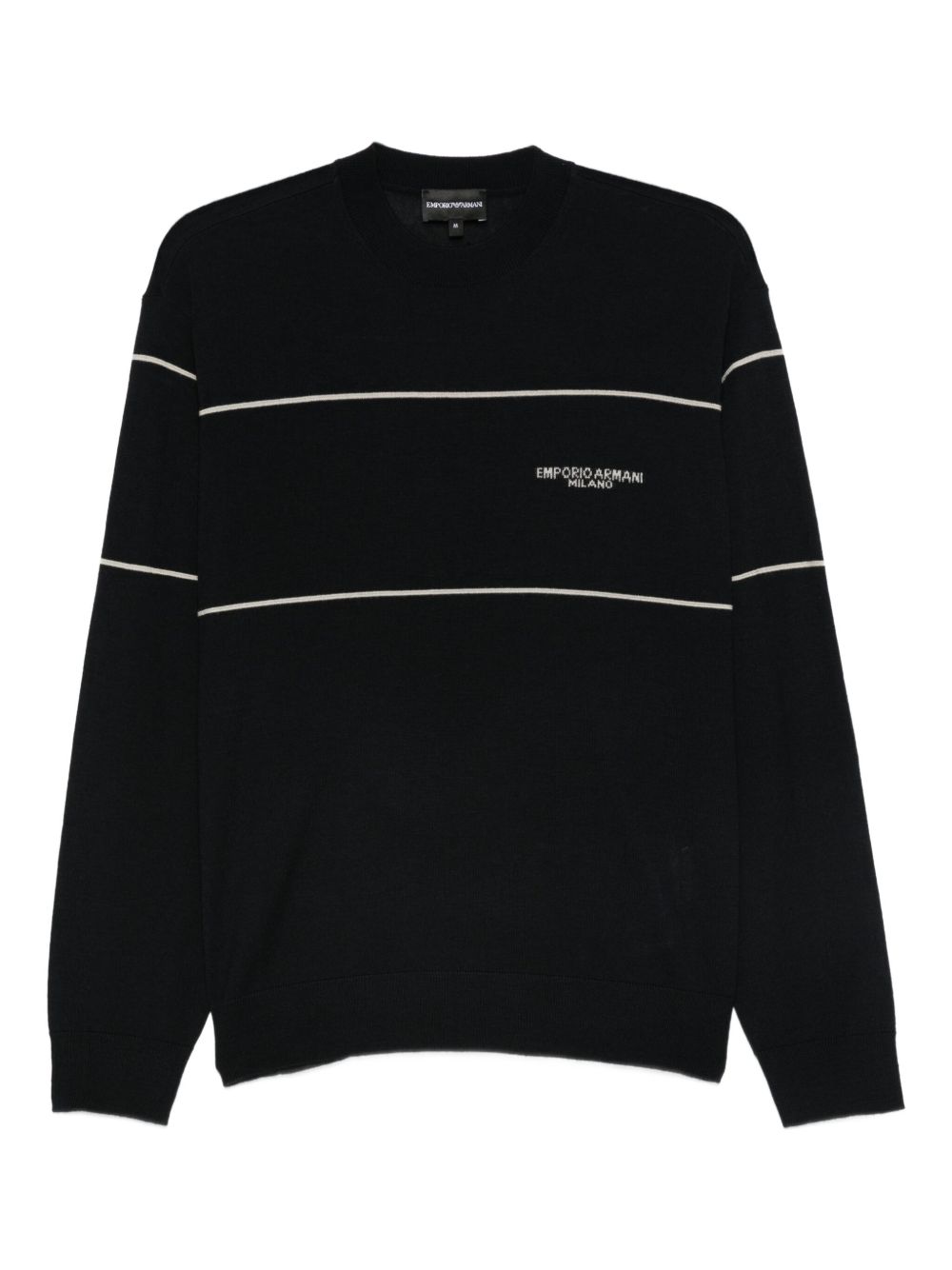 Emporio Armani Blue Silk & Wool Crewneck