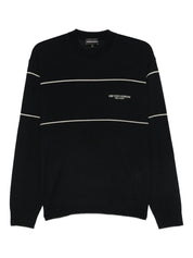Emporio Armani Blue Silk & Wool Crewneck