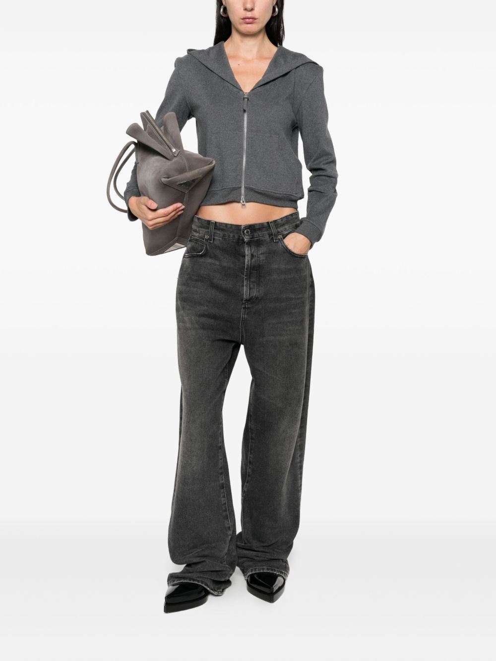 Tom Ford Grey Cotton Hoodie — Cropped Luxury Sweater