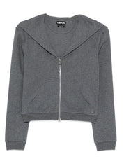 Tom Ford Grey Cotton Hoodie — Cropped Luxury Sweater