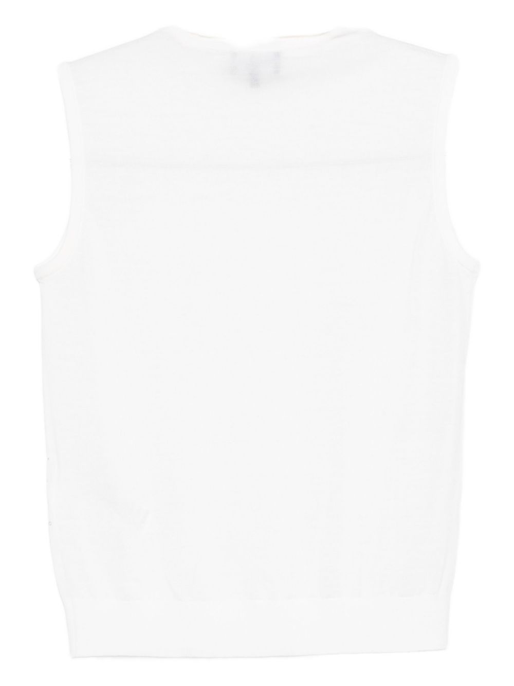 Emporio Armani White Silk-Wool Turtle‑Neck Top