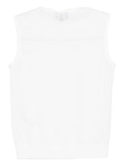 Emporio Armani White Silk-Wool Turtle‑Neck Top
