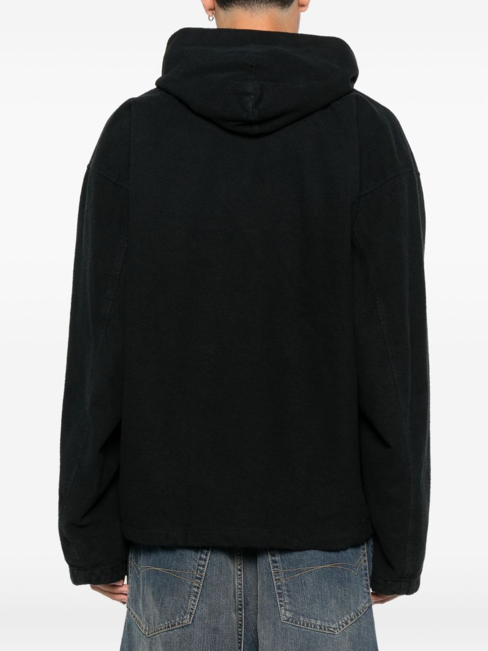 Balenciaga Jackets Black hooded zip design