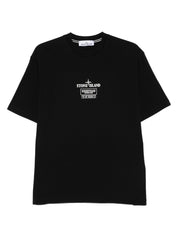 Camisetas y polos de Stone Island Camiseta negra de algodón con logotipo