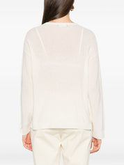 Fabiana Filippi Sweaters White — Wool V‑Neck Sweater