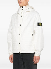 Stone Island Coats Ivory hooded blouson jacket