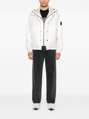 Stone Island Coats Ivory hooded blouson jacket