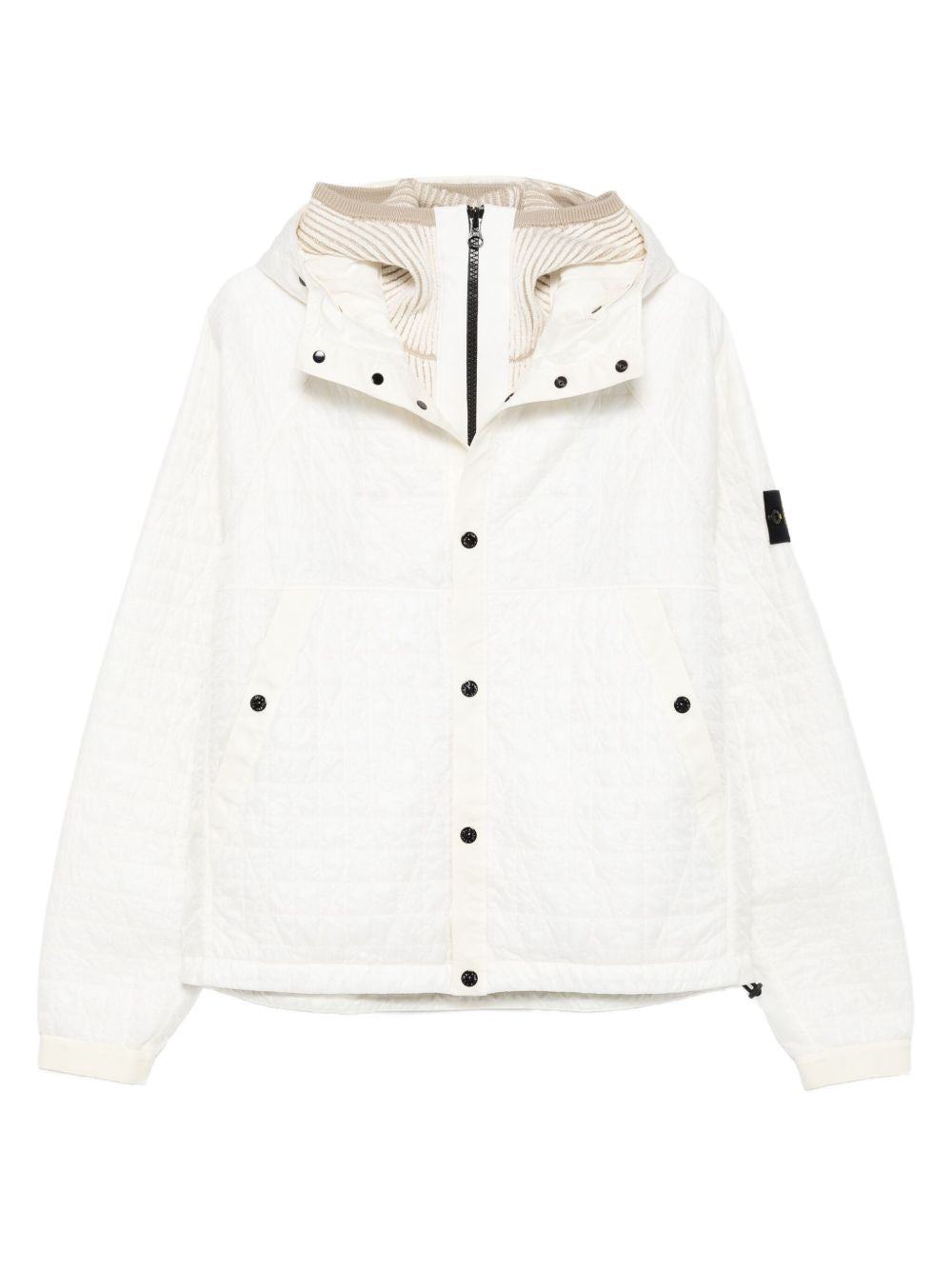 Stone Island Coats Ivory hooded blouson jacket