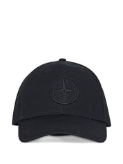 Stone Island Hats Black cotton logo cap