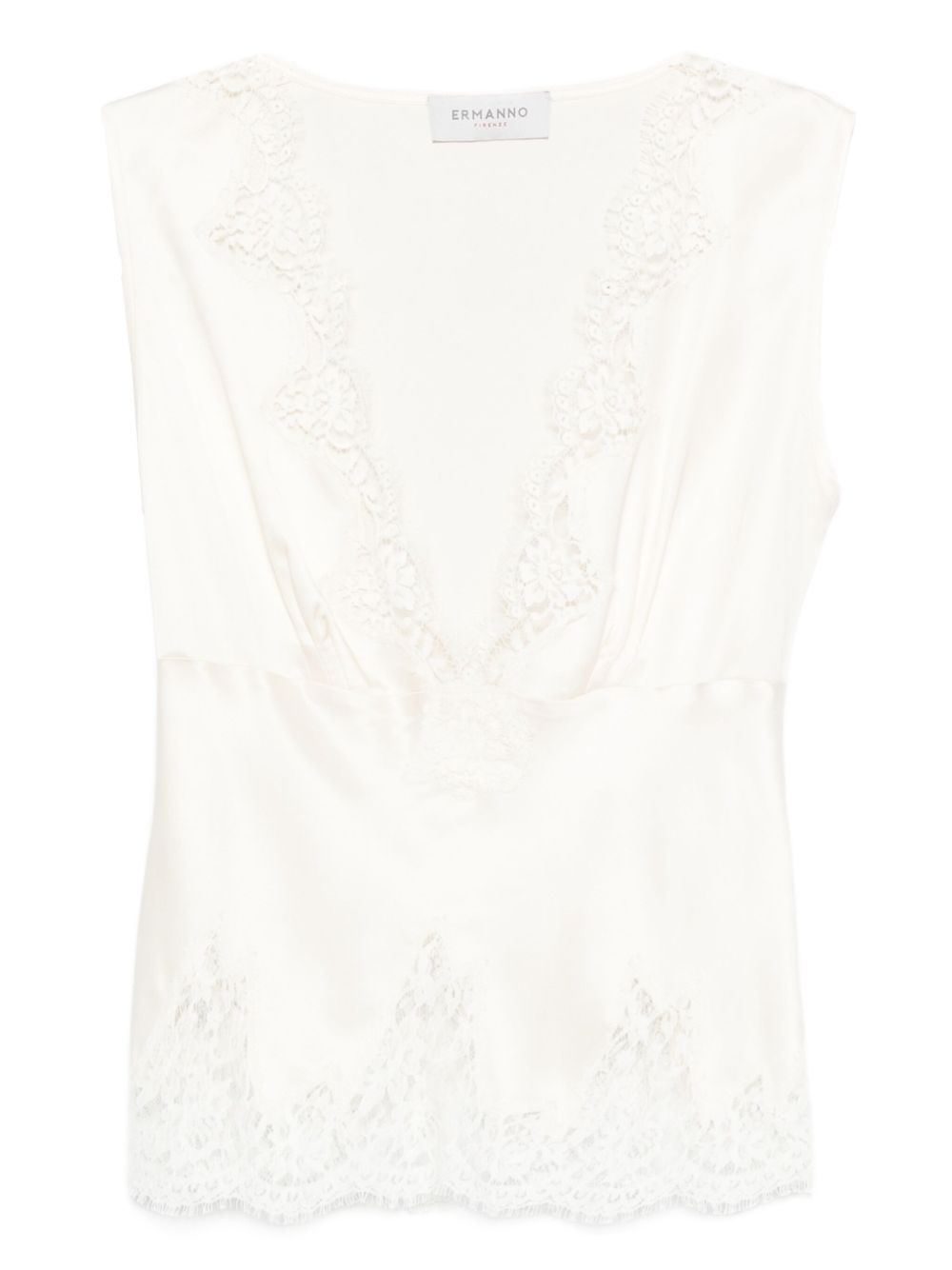 Beige Silk-Blend Top — Ermanno Firenze