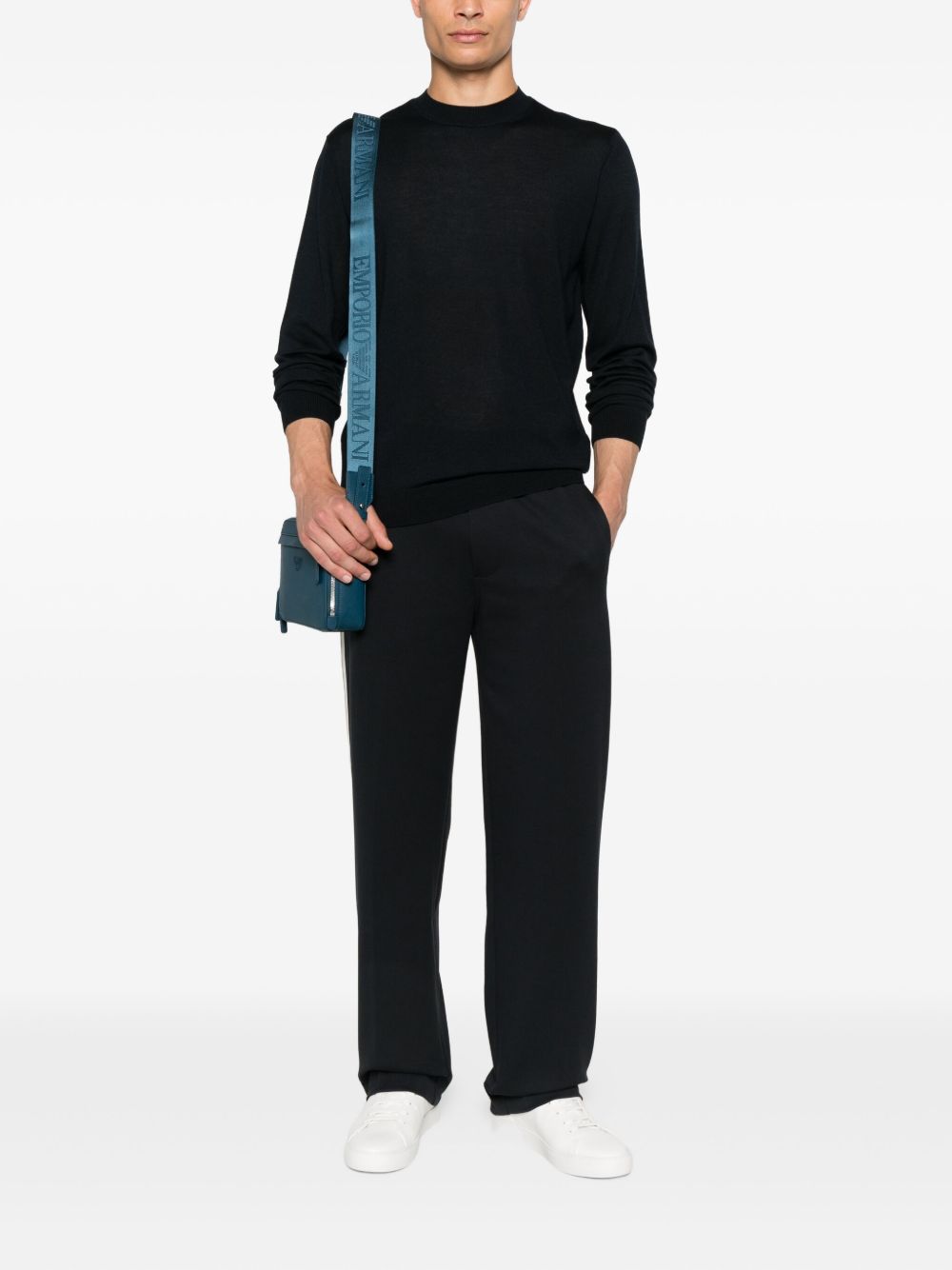 EMPORIO ARMANI EXCLUSIVE Trousers in Blue Silk Blend