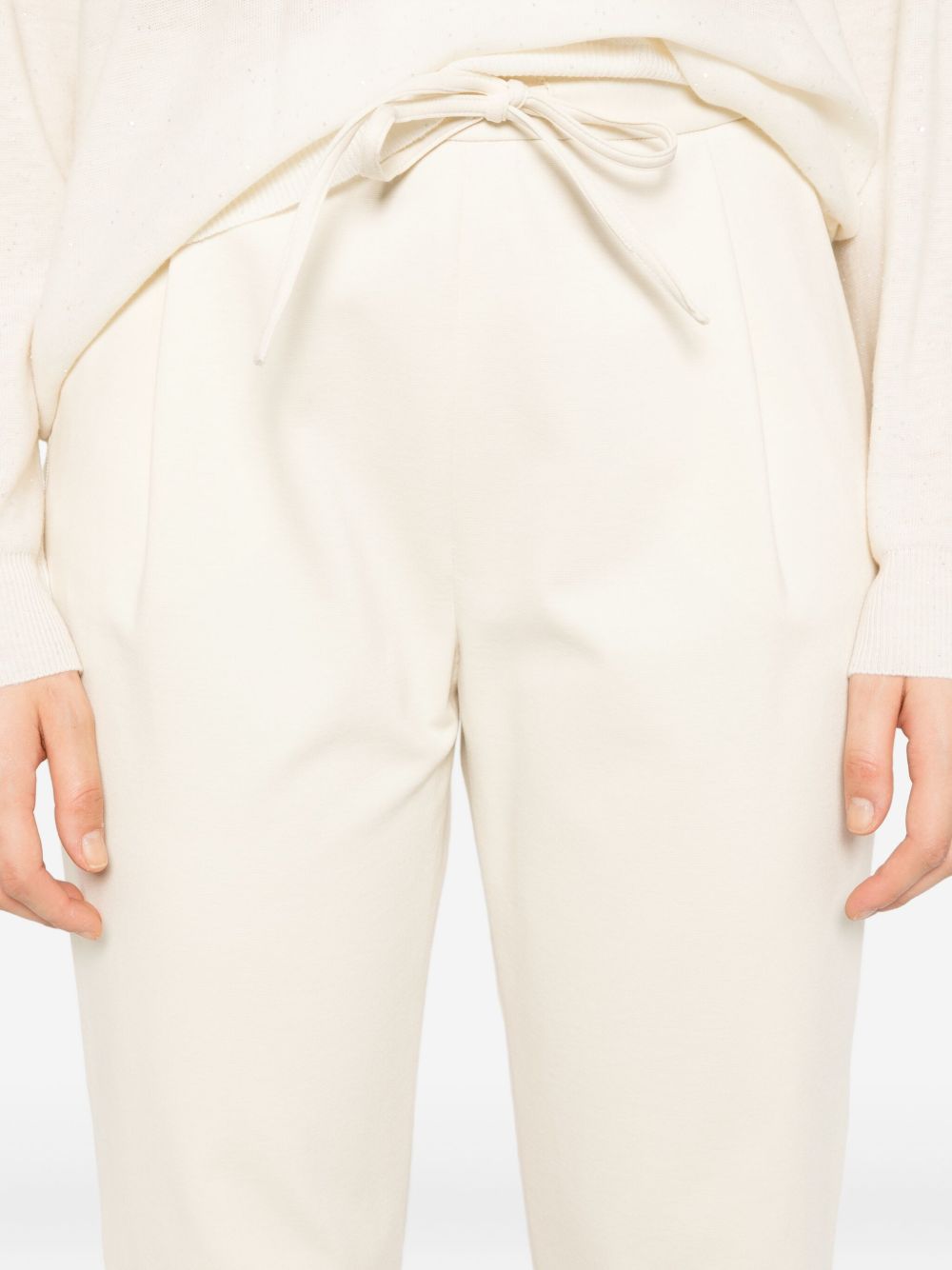 Fabiana Filippi Trousers Beige — Slim Drawstring Trousers