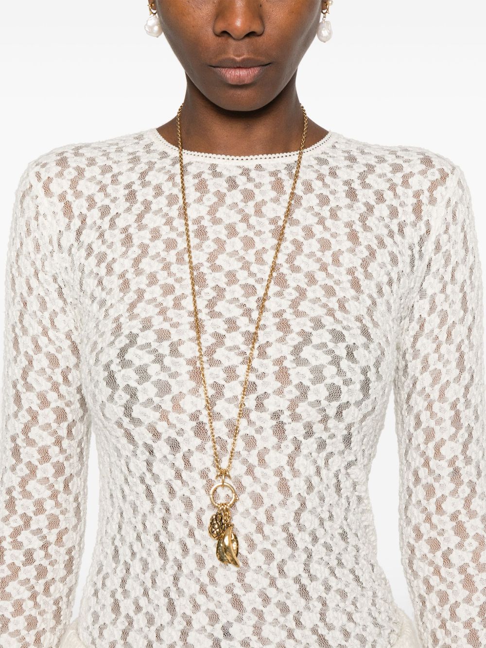Isabel Marant beige cotton-blend crewneck sweater