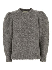 Isabel Marant Sweaters Grey — Alpaca-Blend Puffed Sleeve Knit