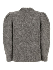 Isabel Marant Sweaters Grey — Alpaca-Blend Puffed Sleeve Knit