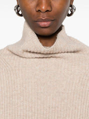 Isabel Marant Sweaters Beige — Ecru Roll-Neck Knit