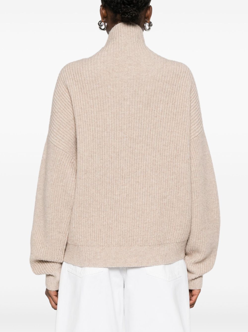 Isabel Marant Sweaters Beige — Ecru Roll-Neck Knit