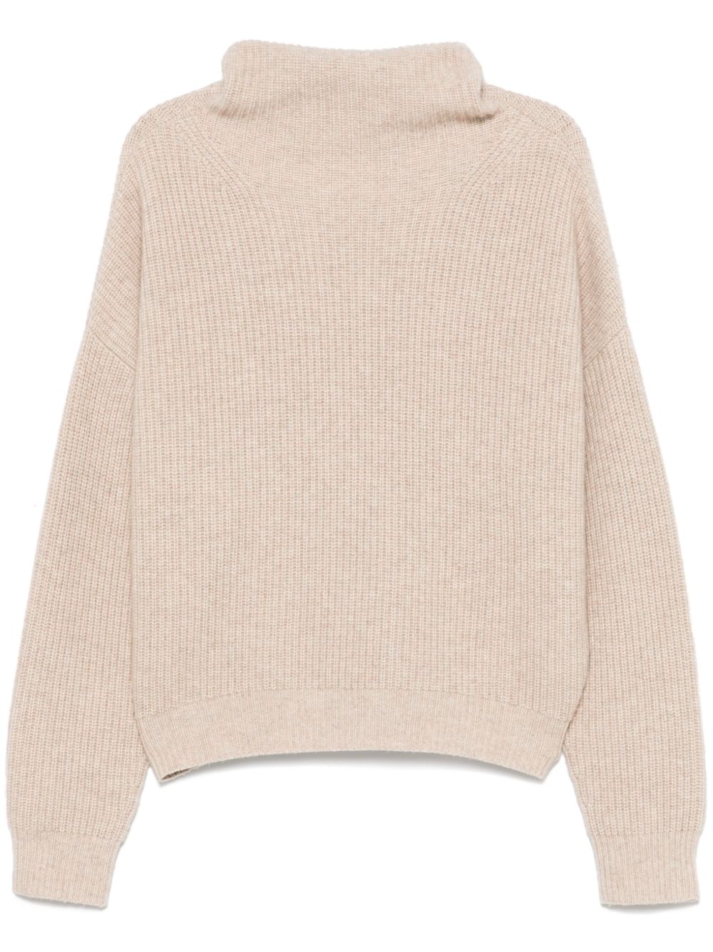 Isabel Marant Sweaters Beige — Ecru Roll-Neck Knit