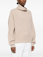 Isabel Marant Sweaters Beige — Ecru Roll-Neck Knit