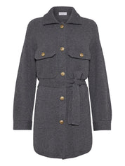 Brunello Cucinelli Grey Wool‑Cashmere Cardigan — Ribbed Luxury