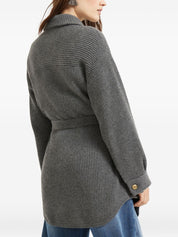 Brunello Cucinelli Grey Wool‑Cashmere Cardigan — Ribbed Luxury