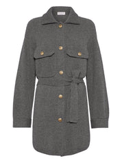 Brunello Cucinelli Grey Wool‑Cashmere Cardigan — Ribbed Luxury