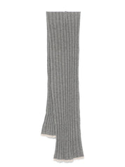 Brunello Cucinelli Scarfs Grey cashmere ribbed knit