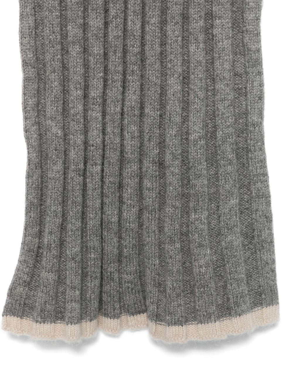 Brunello Cucinelli Scarfs Grey cashmere ribbed knit