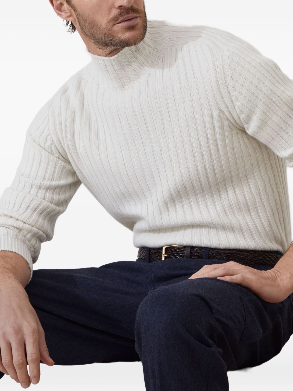 Brunello Cucinelli Sweaters White cashmere turtleneck