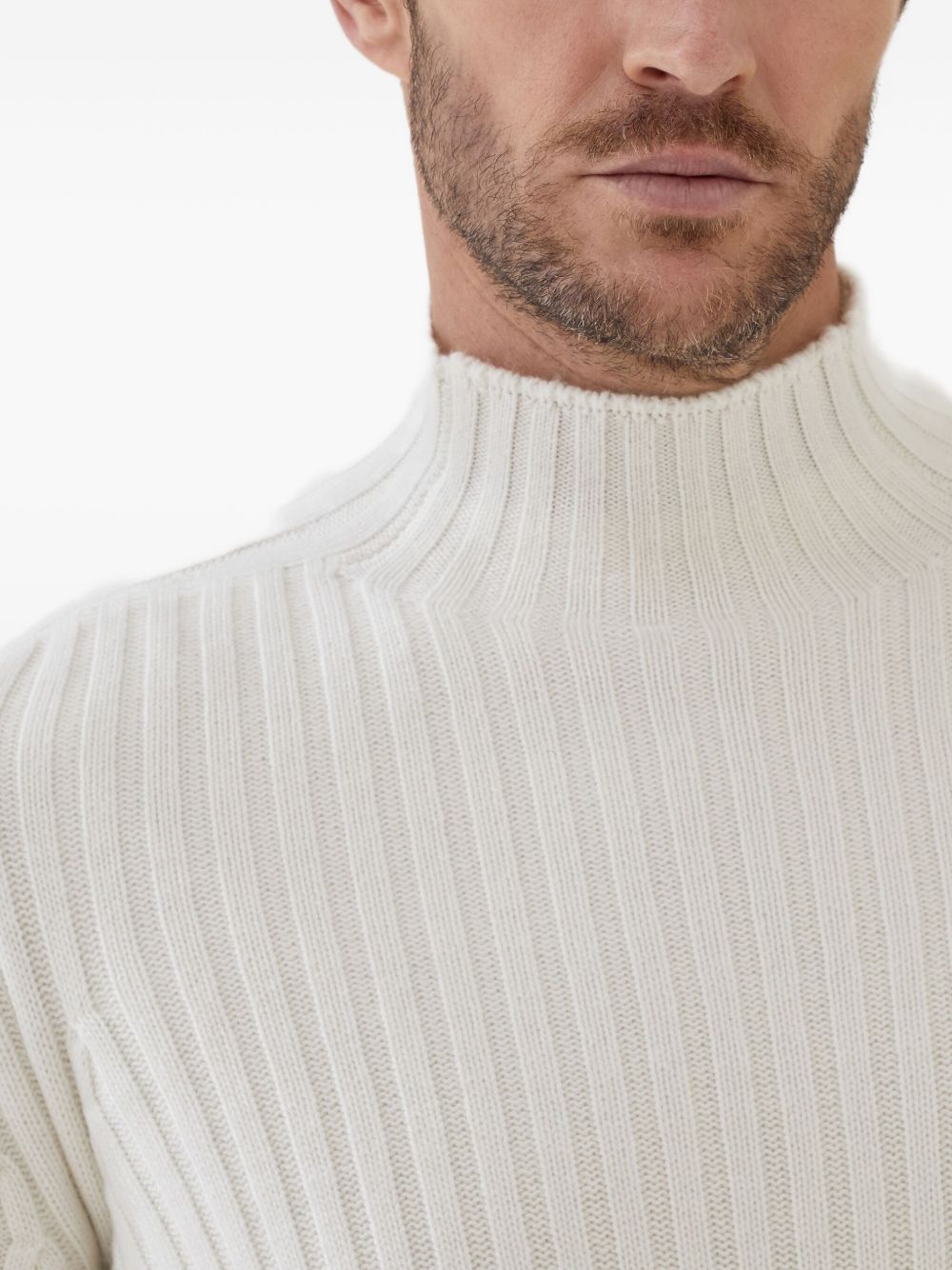 Brunello Cucinelli Sweaters White cashmere turtleneck