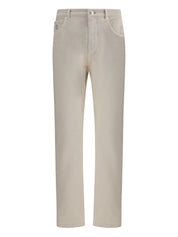 Brunello Cucinelli Trousers Cream leisure fit denim