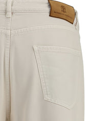 Brunello Cucinelli Trousers Cream leisure fit denim