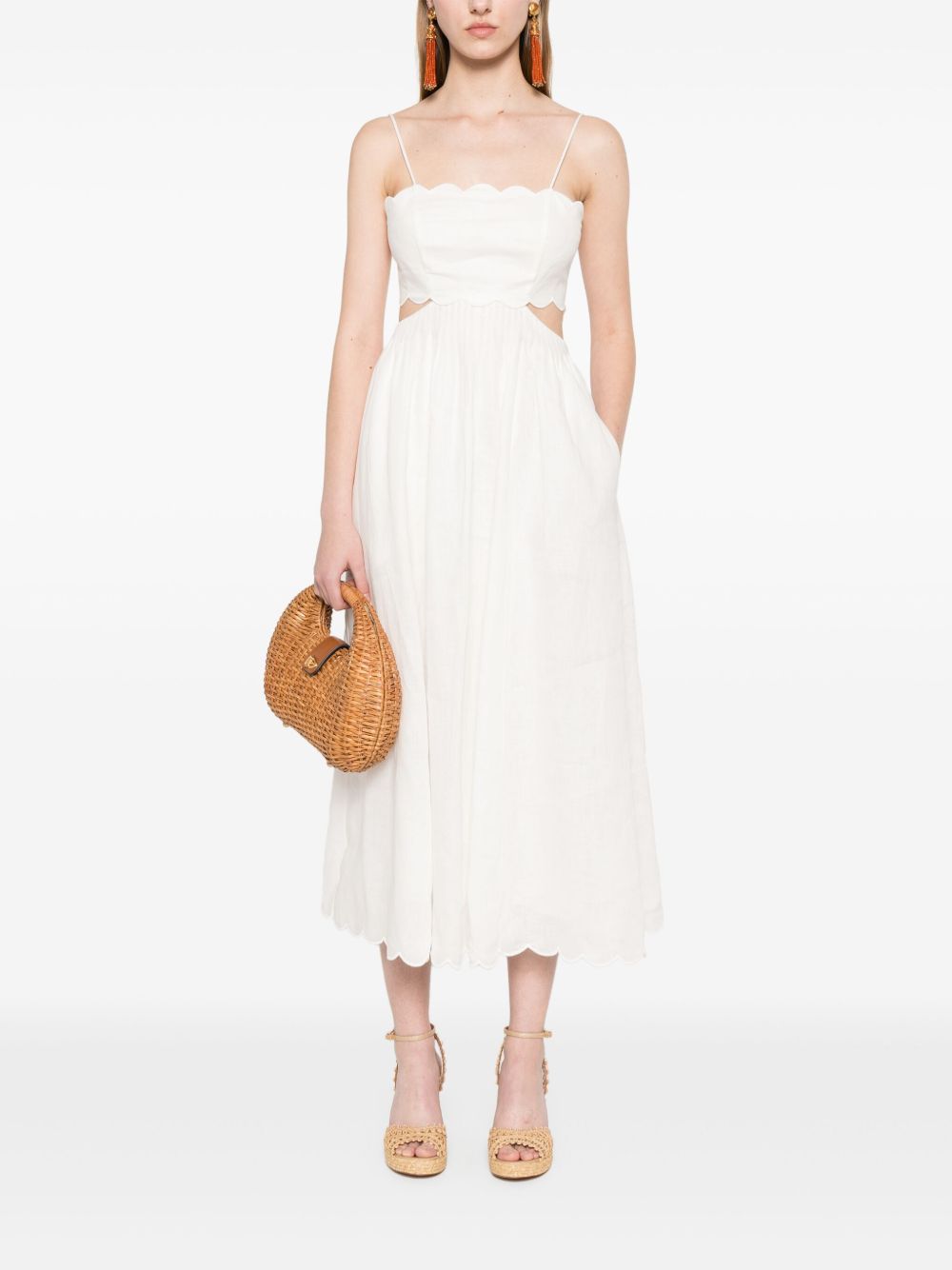 Zimmermann 032C Dresses Ivory silk linen midi