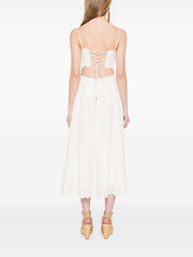 Zimmermann 032C Dresses Ivory silk linen midi
