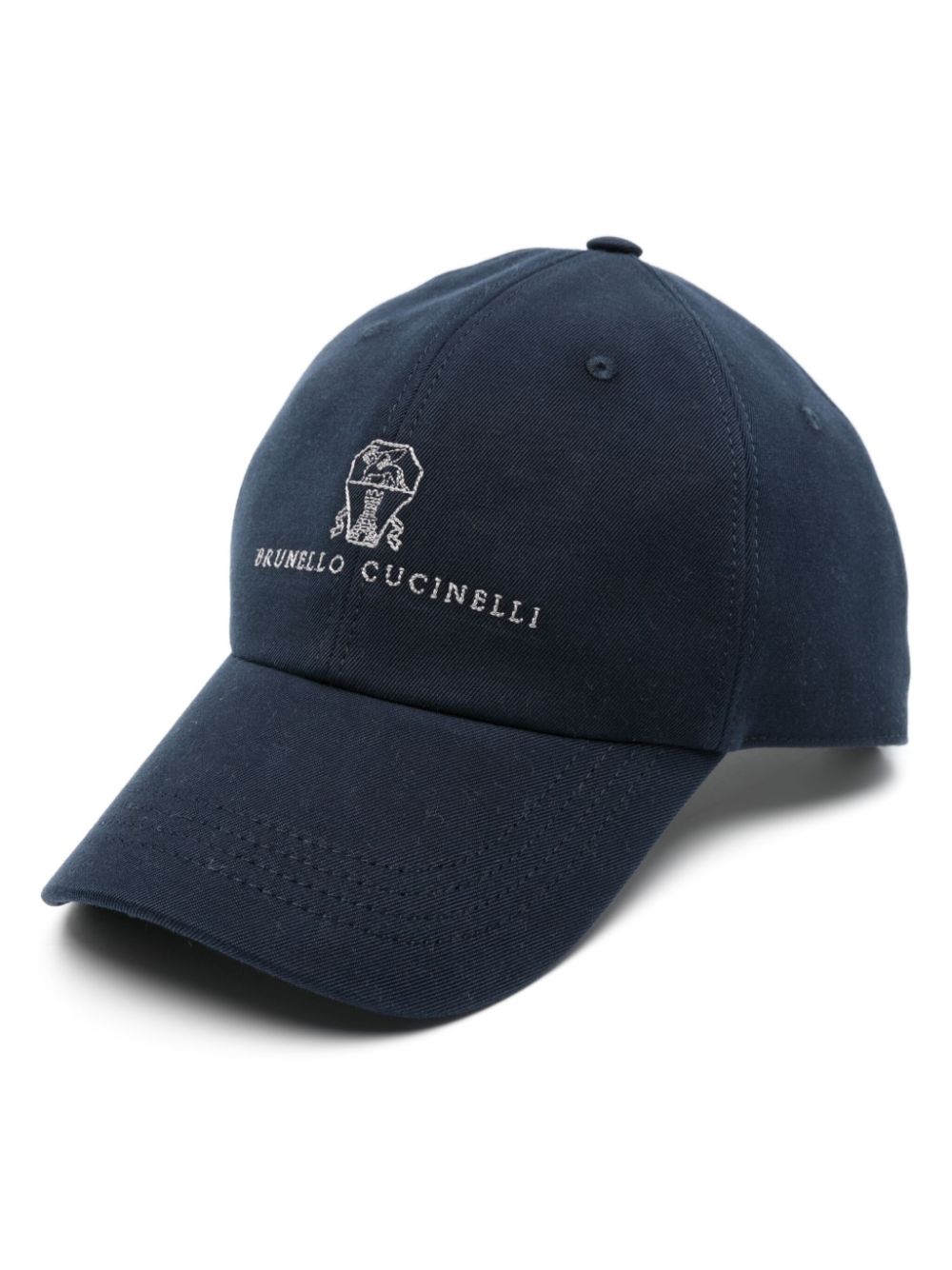 Casquette en nylon et soie bleue Brunello Cucinelli