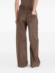Brunello Cucinelli Trousers Brown wide-leg cotton