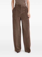 Brunello Cucinelli Trousers Brown wide-leg cotton