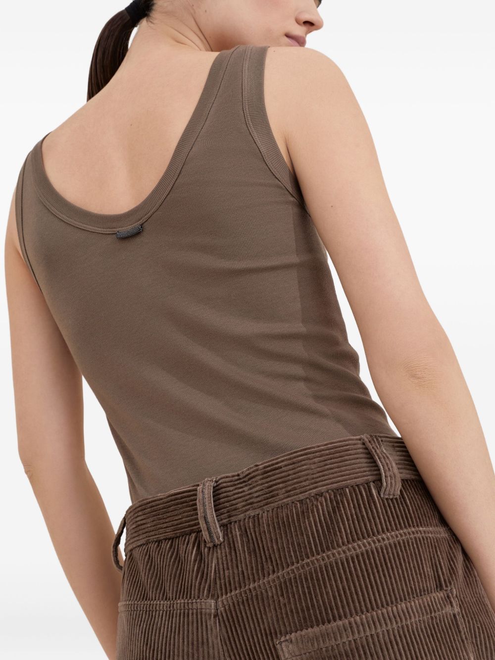 Brunello Cucinelli Trousers Brown wide-leg cotton